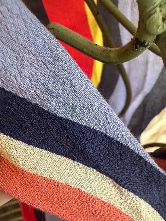 Striped Multicolor Wrap-Style Women’s Dress - Picture 4 of 4